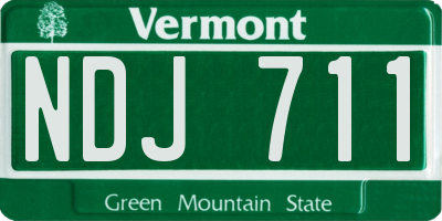 VT license plate NDJ711