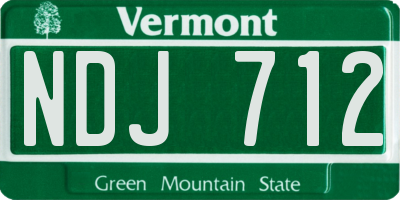 VT license plate NDJ712