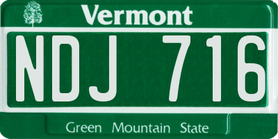 VT license plate NDJ716