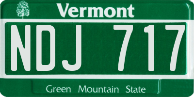 VT license plate NDJ717