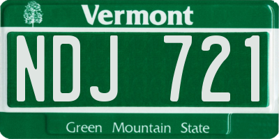 VT license plate NDJ721