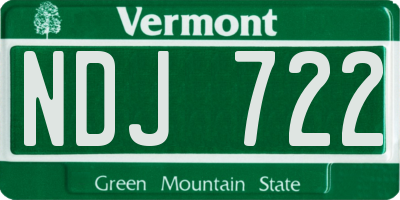 VT license plate NDJ722