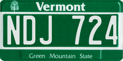 VT license plate NDJ724