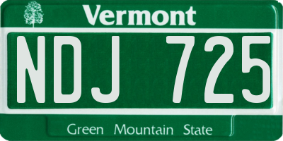 VT license plate NDJ725