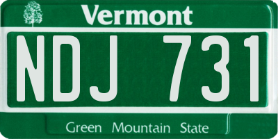 VT license plate NDJ731
