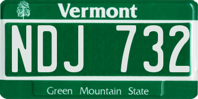 VT license plate NDJ732