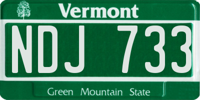 VT license plate NDJ733