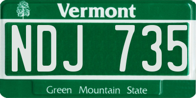 VT license plate NDJ735