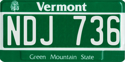VT license plate NDJ736