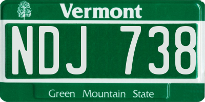 VT license plate NDJ738