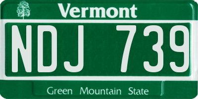 VT license plate NDJ739