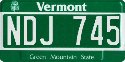 VT license plate NDJ745