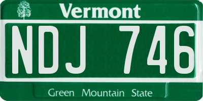 VT license plate NDJ746