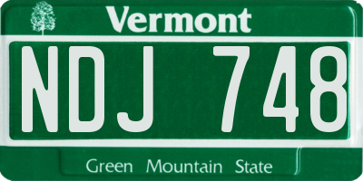 VT license plate NDJ748