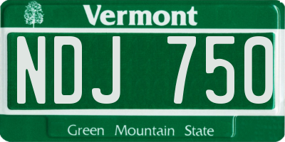 VT license plate NDJ750