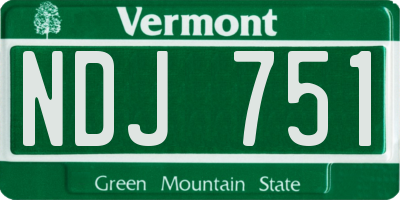 VT license plate NDJ751