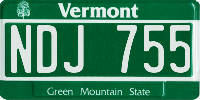 VT license plate NDJ755