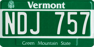 VT license plate NDJ757