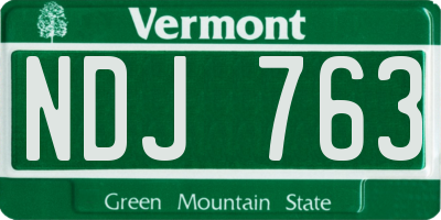 VT license plate NDJ763