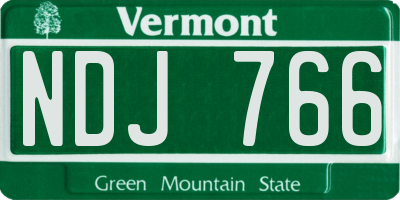 VT license plate NDJ766