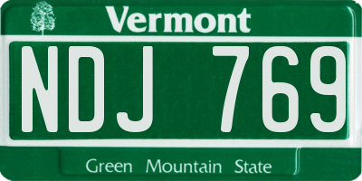 VT license plate NDJ769
