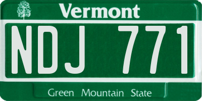VT license plate NDJ771
