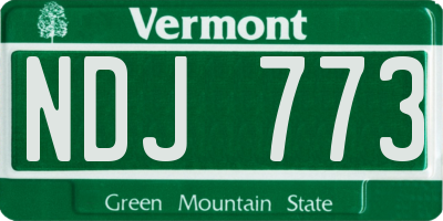 VT license plate NDJ773