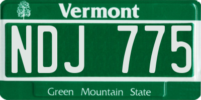VT license plate NDJ775