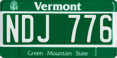 VT license plate NDJ776