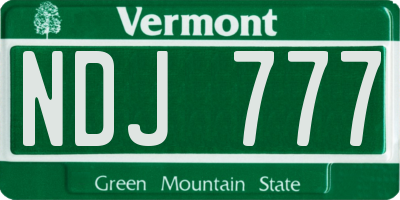 VT license plate NDJ777