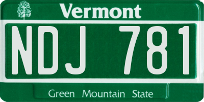 VT license plate NDJ781