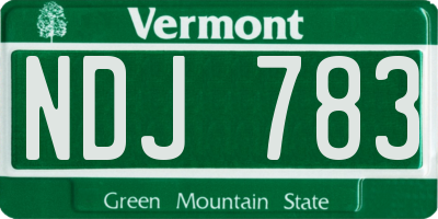 VT license plate NDJ783