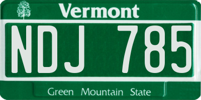 VT license plate NDJ785