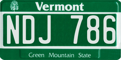 VT license plate NDJ786