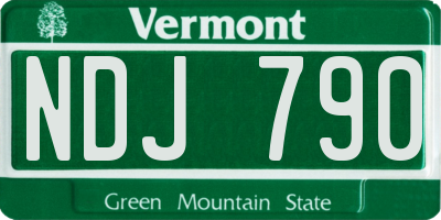 VT license plate NDJ790