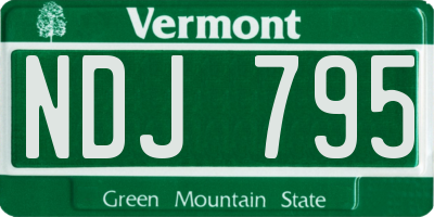 VT license plate NDJ795