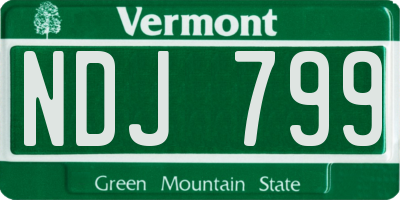 VT license plate NDJ799