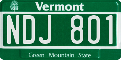 VT license plate NDJ801