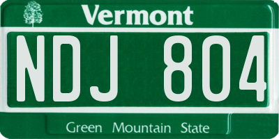 VT license plate NDJ804