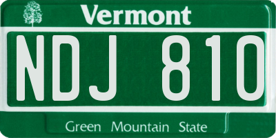 VT license plate NDJ810