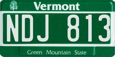 VT license plate NDJ813