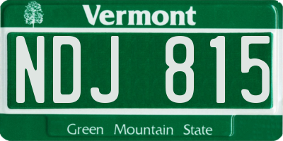 VT license plate NDJ815