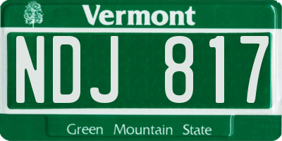VT license plate NDJ817