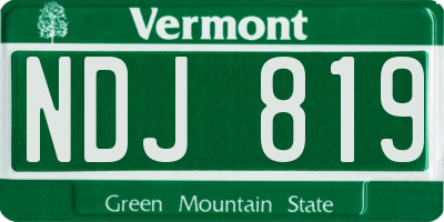 VT license plate NDJ819