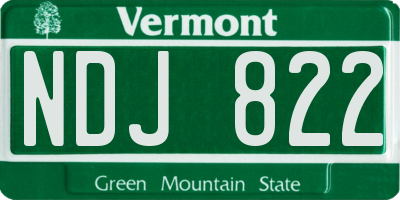 VT license plate NDJ822