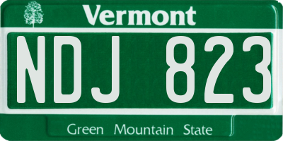 VT license plate NDJ823