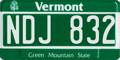 VT license plate NDJ832