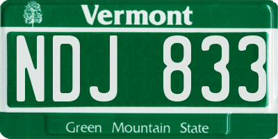 VT license plate NDJ833