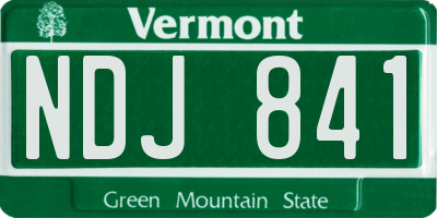 VT license plate NDJ841