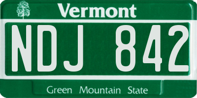 VT license plate NDJ842